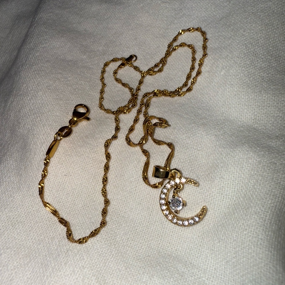 Gold Moon Pendant Necklace
